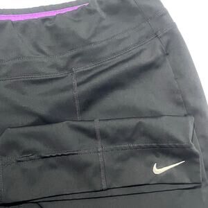 Nike Dri Fit Women Medium Capri Cropped Black Workout Pants Yoga Bike‎ Riding